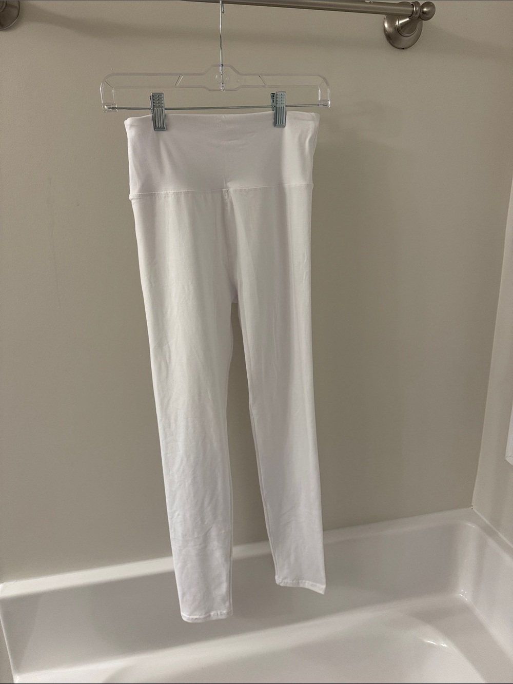 High-Waist White Leggings
